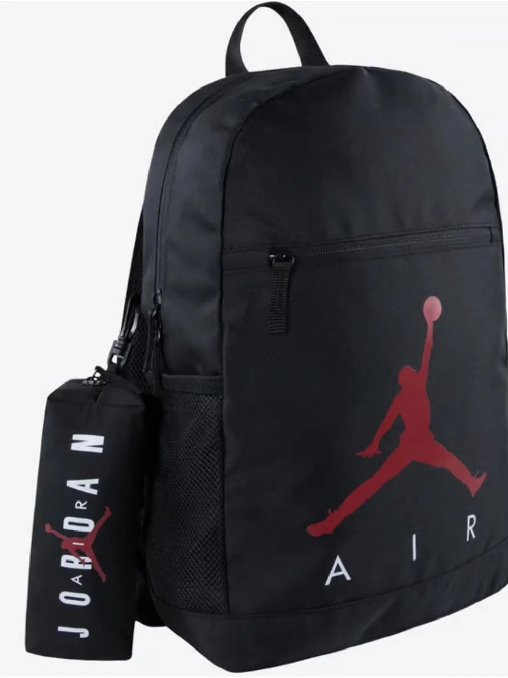 Jordan Black Backpack with Red Jumpman Logo and Pencil Case